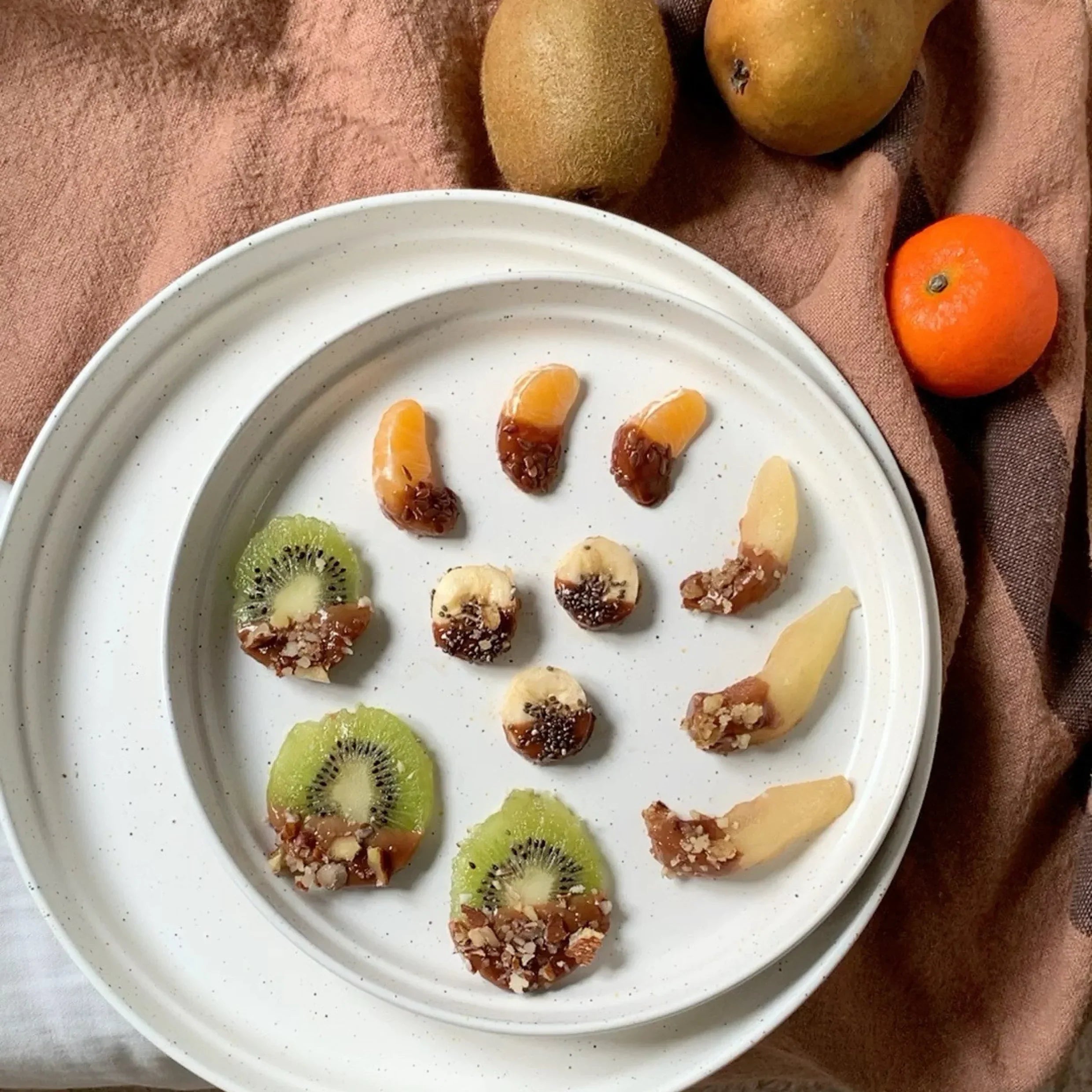 Fruits de saison au cacao cru et collagène