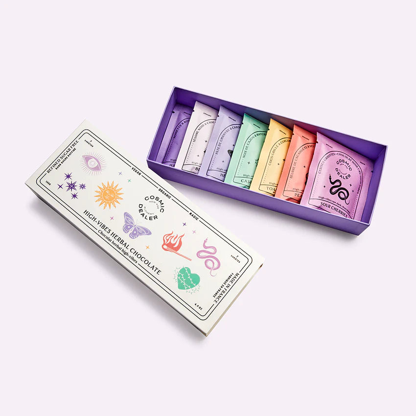 Produits BOITE DE 7 CHOCOLATS CHAKRAS Cosmic Dealer