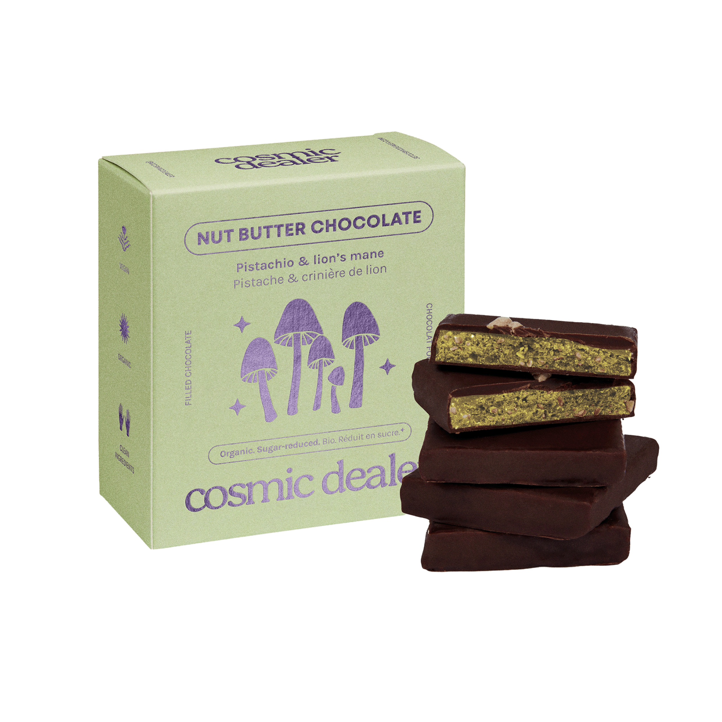 Organic Raw Cacao with Pistachio & Lion’s Mane