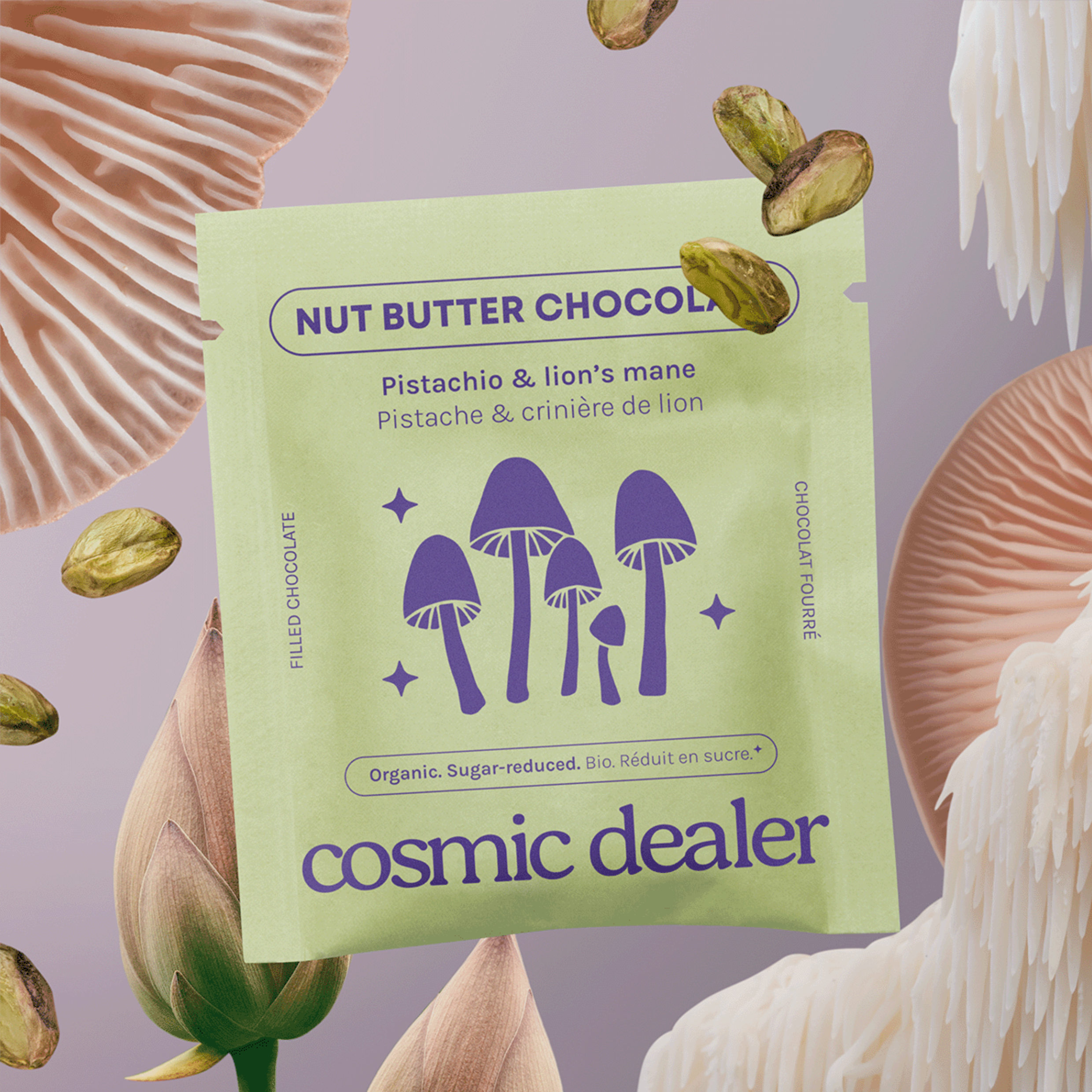 Organic Raw Cacao with Pistachio & Lion’s Mane