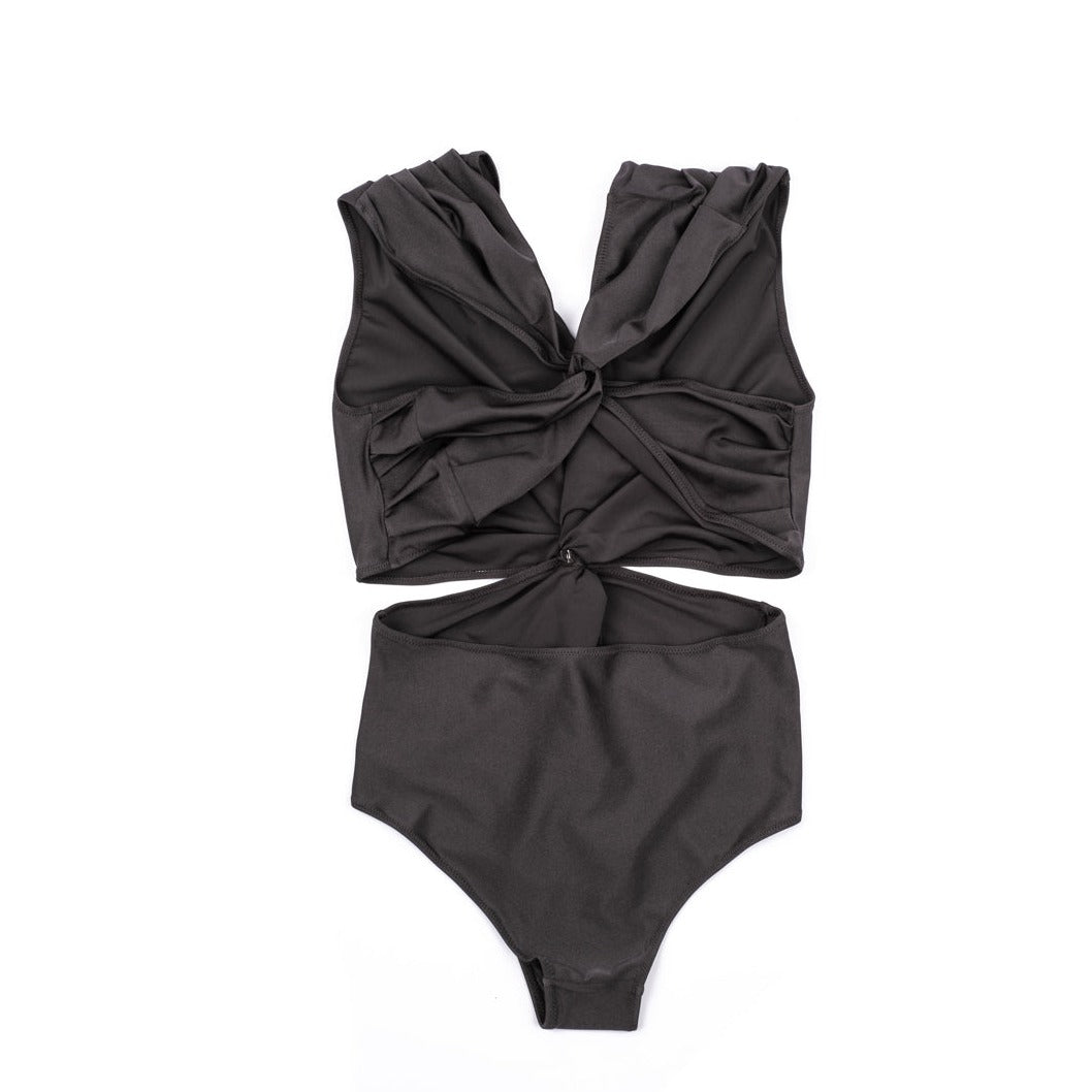 One-piece swimsuit draped