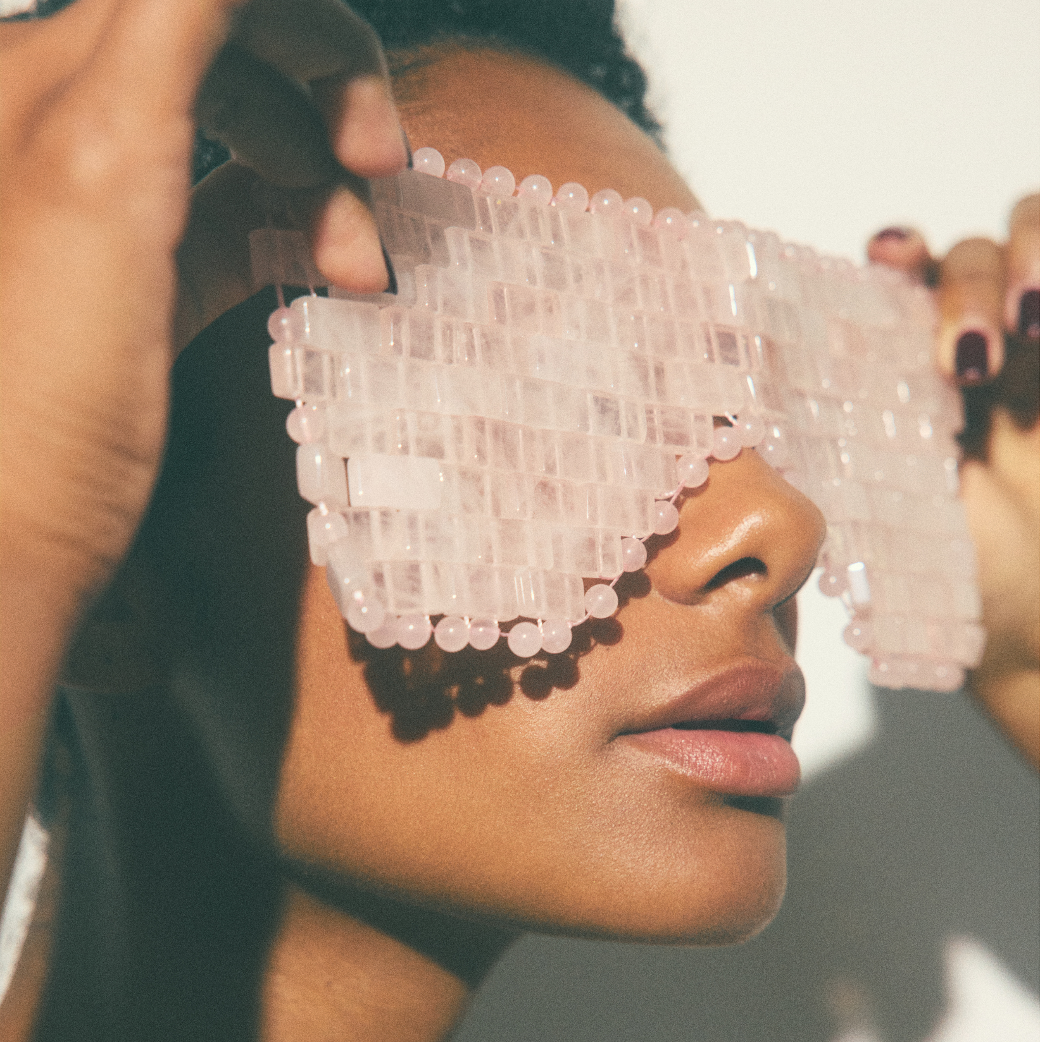 Rose quartz eye mask