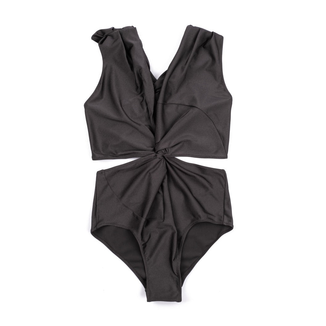 One-piece swimsuit draped