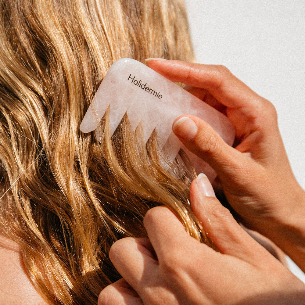 Pink Quartz scalp Comb