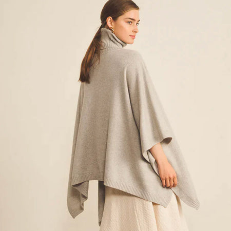 ANGELA cashmere poncho - Oatmeal