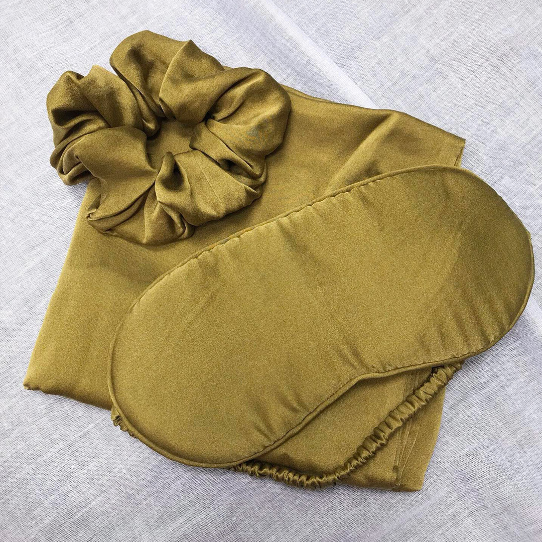 Eye mask - Silk - Olive