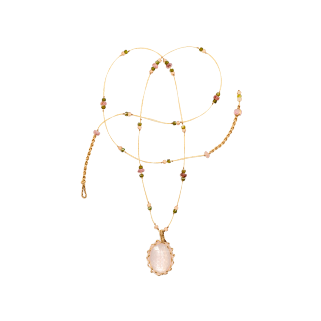 Collier en quartz rose